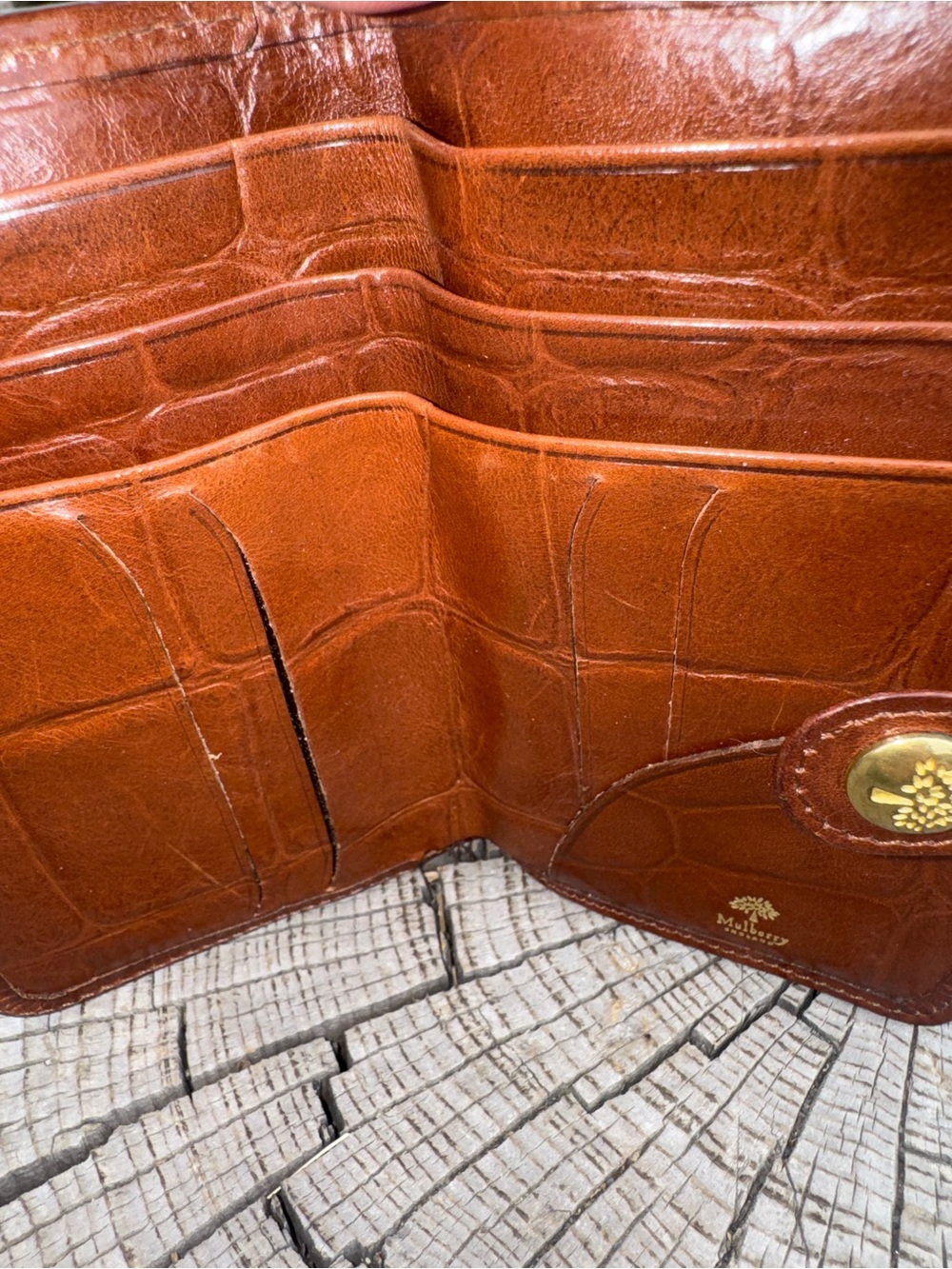 Mulberry rare Brown Croc-Embossed Leather Wallet. - Picture 3 of 8